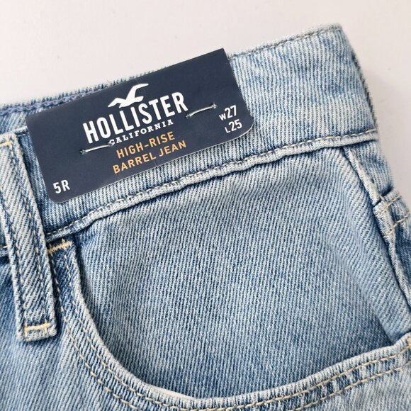 NWT Hollister High Rise Barrel Jeans Size 27 Light Wash Y2K - Picture 7 of 7
